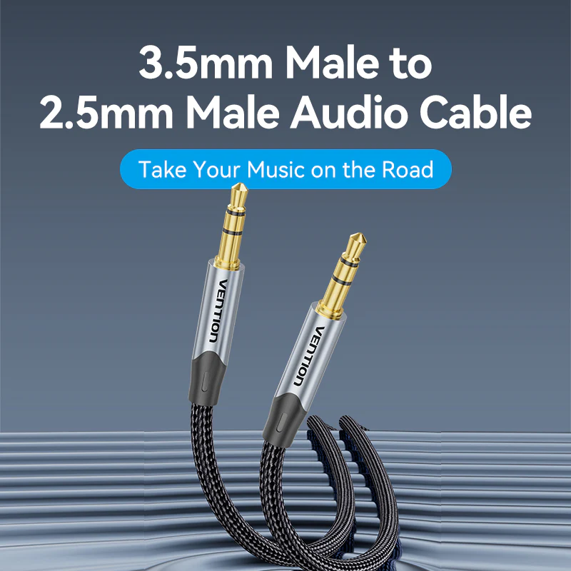 Vention 3.5mm to 2.5mm Male Audio Cable 1M (Black)