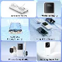 Vention Power Bank 10000mAh with Built-in USB-C and Lightning Cables (Black)