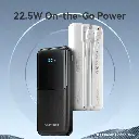 Vention Power Bank 10000mAh with Built-in USB-C and Lightning Cables (White)