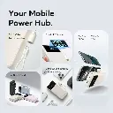 Vention Power Bank 20000mAh with Built-in USB-C and Lightning Cables (White)