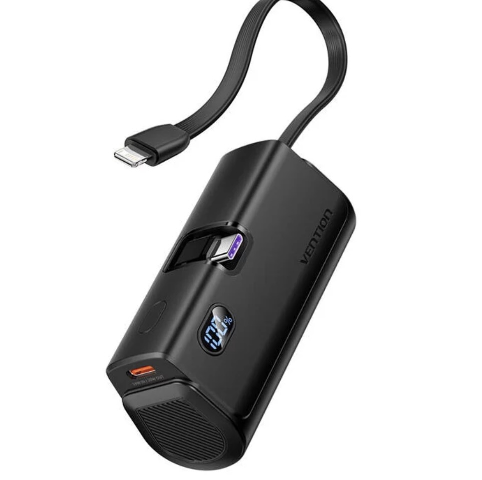 Vention Power Bank LED Display Type-C-Lightning 4800mAh (Black)