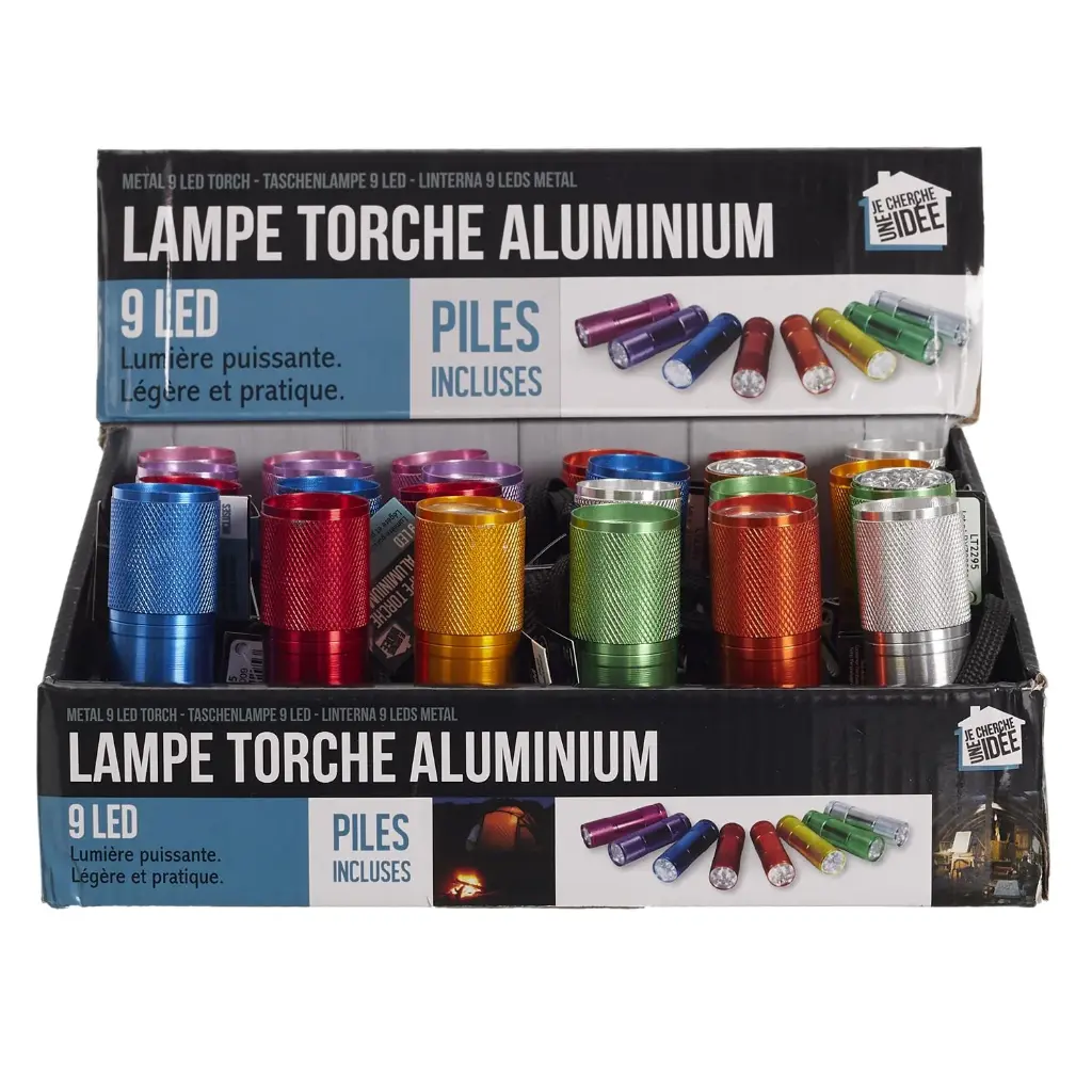 Mini 9 LED Aluminum Flashlight (Red)