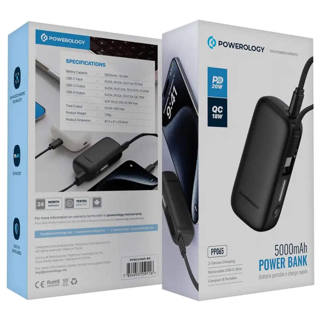 Powerology Power Bank 5000mAh (Black)