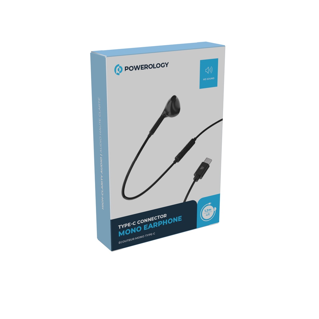 Powerology Type-C Mono Earphone (Black)