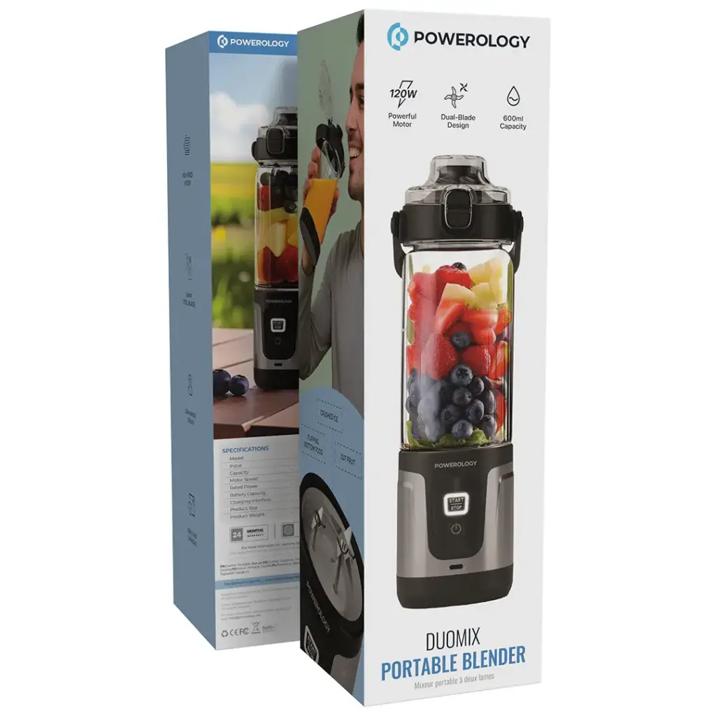 Powerology Duomix Portable Blender (Black)