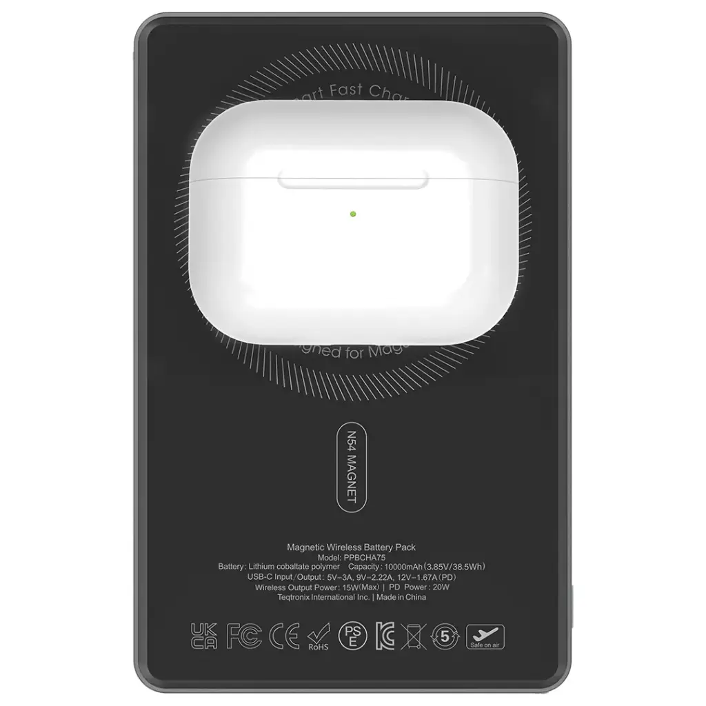 Powerology MagVolt Magnetic Power Bank 10000mAh (Black) 