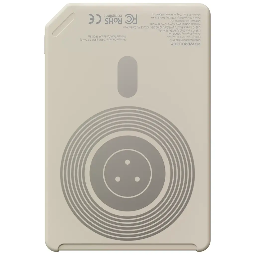 Powerology Floppydisk Retro 64GB MagSafe Power Bank 10000mAh (White)