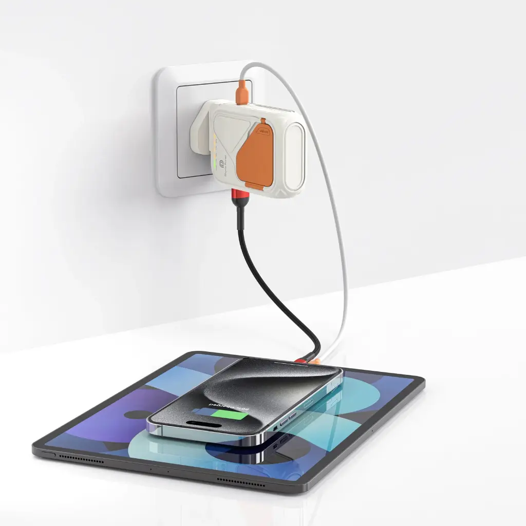 Phone Planet 10 IN 1 Magnetic Power Bank 10000mAh with Built-In Phone Stand (White)