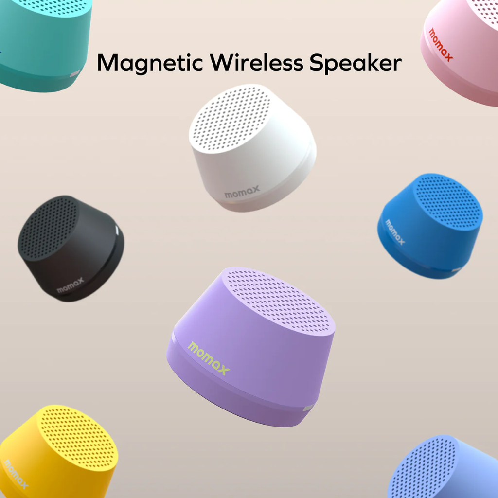 Momax 1-VIBE GO LITE Magnetic Wireless Speaker (Black)
