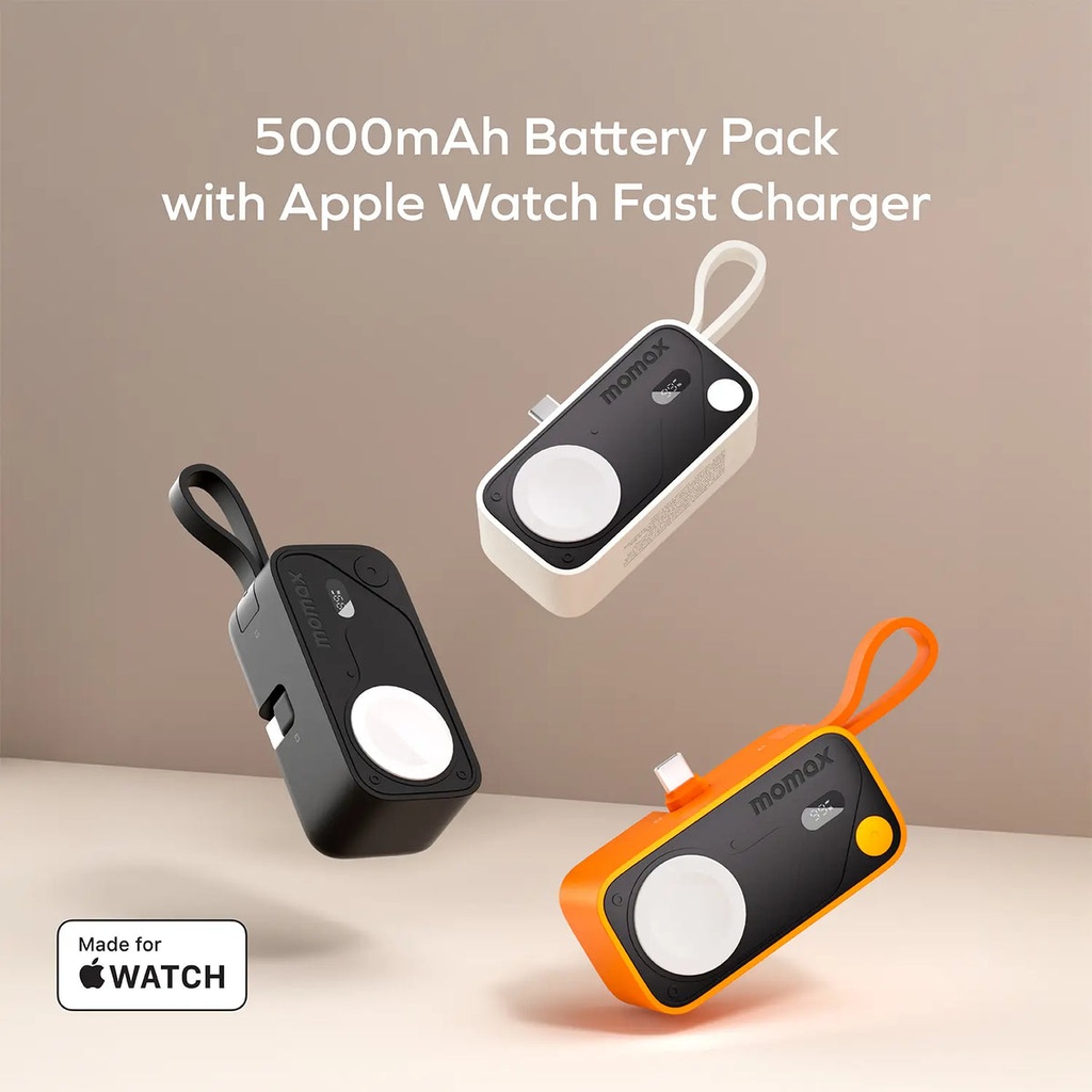 Momax 5000mAh PD 2 0W Built-in C cable & Apple Watch Tail Plug Power 
