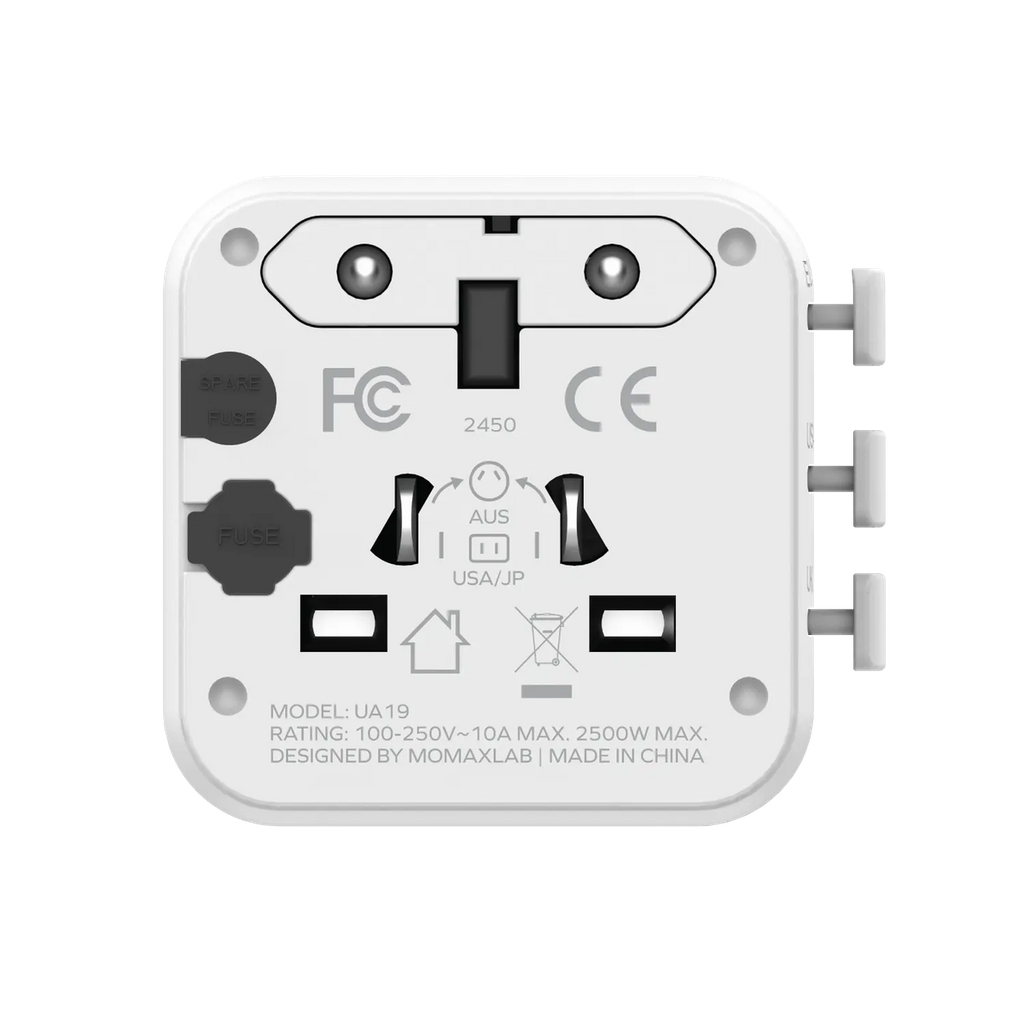 Momax 1-World Travel Adaptor (White)