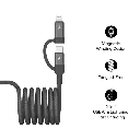 Momax Mag.link USB-C to C & Lightning Magnetic Cable 2m (Black)