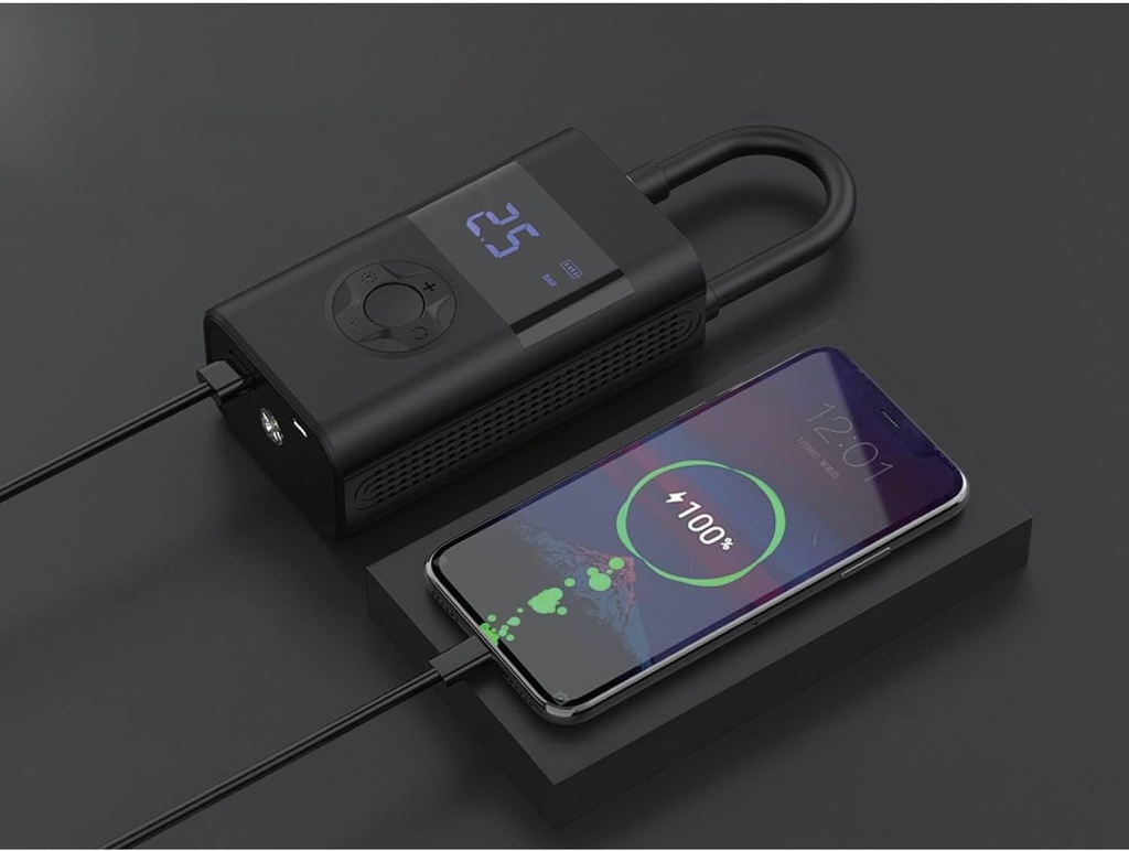 Powerology PPO55 Ultra Portable Air  Compressor Powerbank (Black)