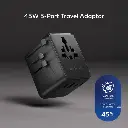 Momax 1-World2 45W 5-Port Dual AC Travel Adaptor (Black)