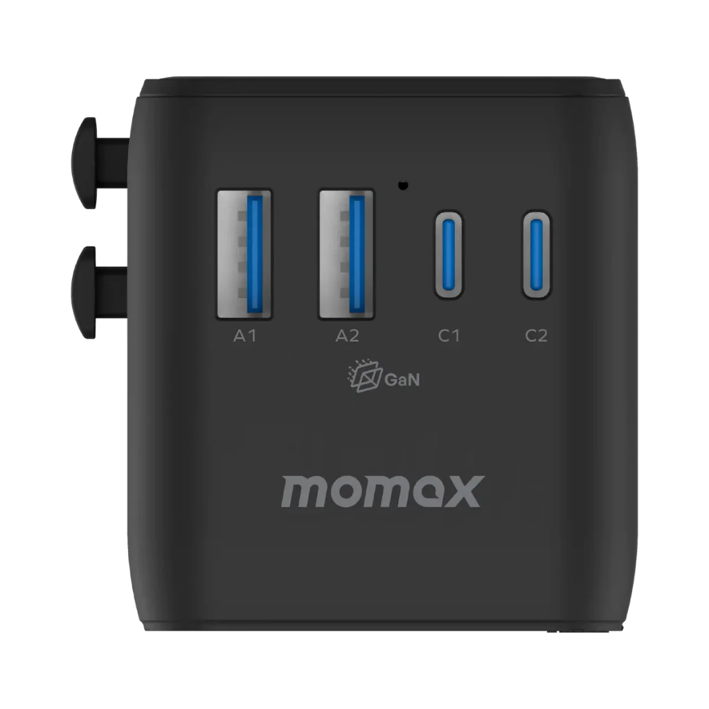Momax 1-World2 45W 5-Port Dual AC Travel Adaptor (Black)