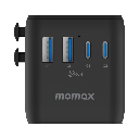 Momax 1-World2 45W 5-Port Dual AC Travel Adaptor (Black)