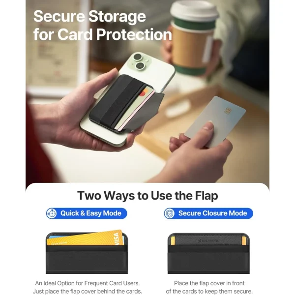 Sinjimoru MagSafe Wallet M-Band Stand (Black)