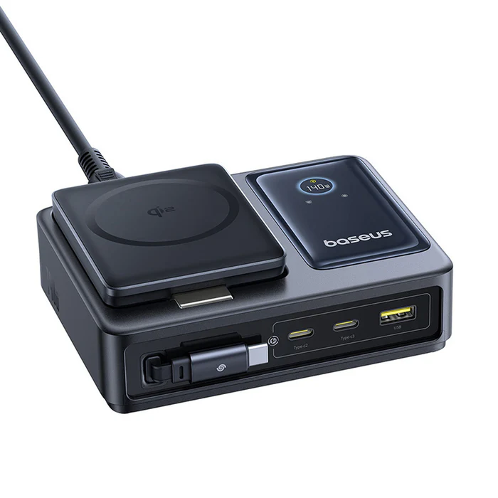 Baseus Nomos Qi2 5-in-1 Desktop Charger 140W - Cosmic Black