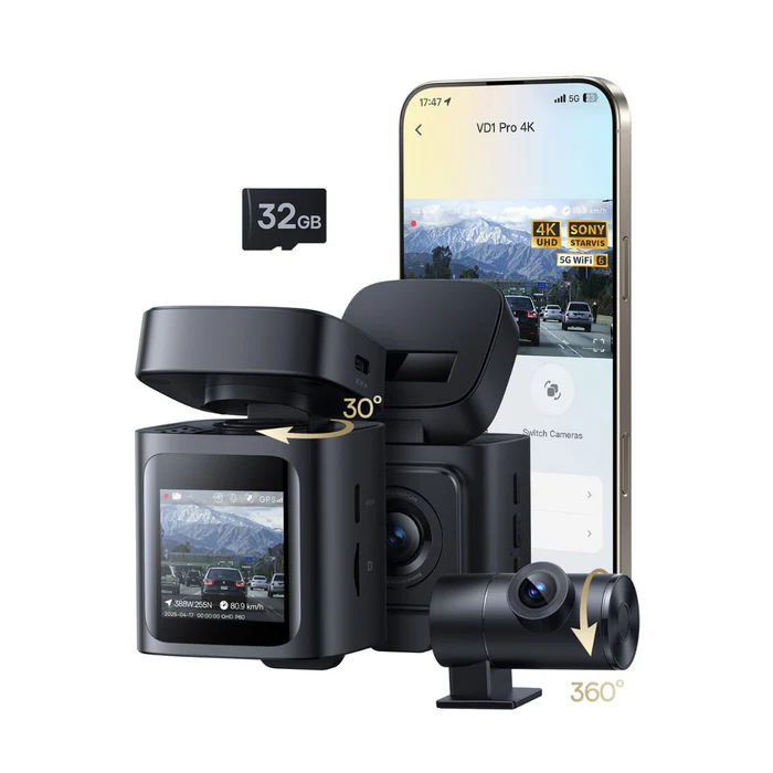 Baseus PrimeTrip VD1 Pro Dash Cam 4K Super Capacitor Version - Cosmic Black