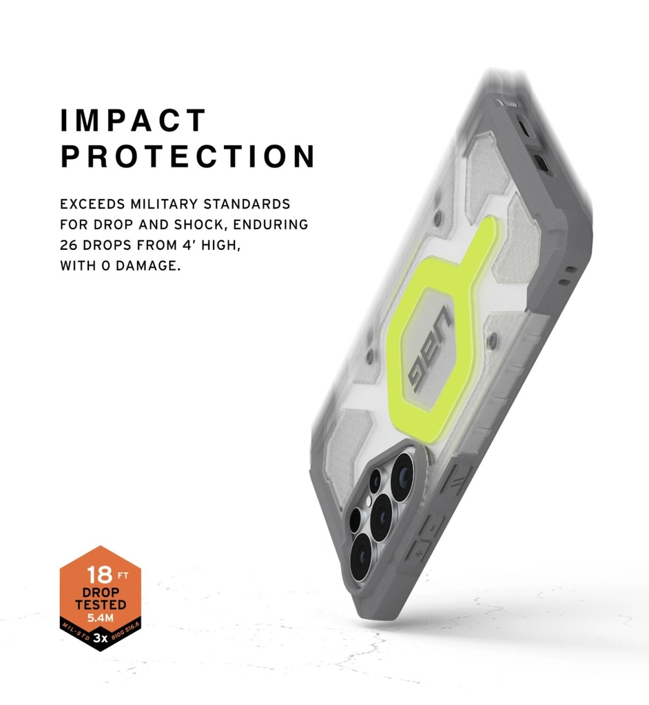 UAG Pathfinder Clear w/Magnet Case for Samsung Galaxy S26 Ultra (Active Neon Lanyard)