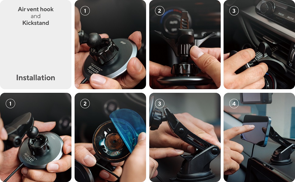 Elago M Car MagSafe Charger Phone Mount (Dark Grey)