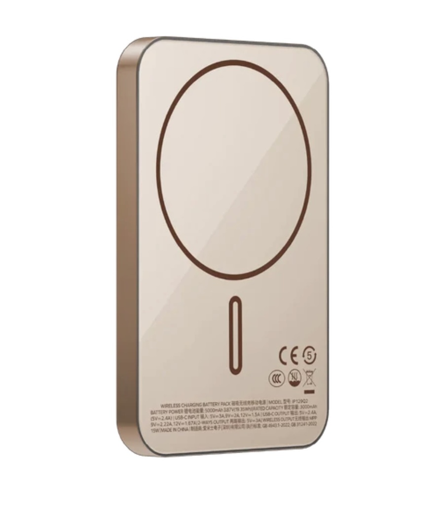 Momax 1-Power Q.Pass 5000mAh Qi2 Magnetic Wireless Battery Pack (Desert Titanium)