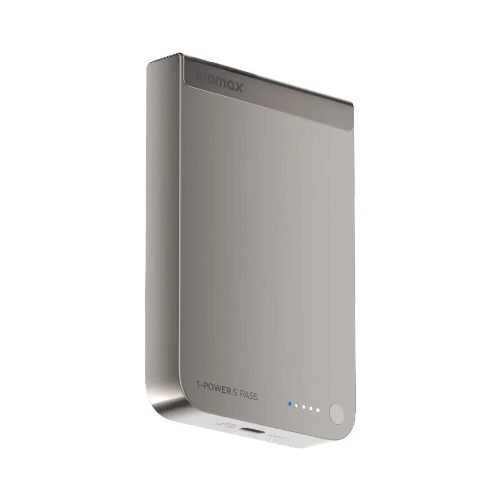 Momax 1-POWER S.PASS 10000mAh Qi2 Magnetic Wireless Battery Pack (Titanium)