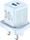 Vention 2-Port Wall Charger USB (C + A) 30W/30W with USB-C to USB-C Cable 1M (White)