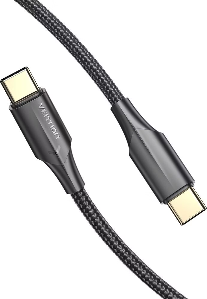 Vention Nylon Braided Zinc Alloy USB C- C Cable 2M (Black)