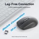 Vention 3-Button Wireless Computer Mouse with USB Receiver (Black)
