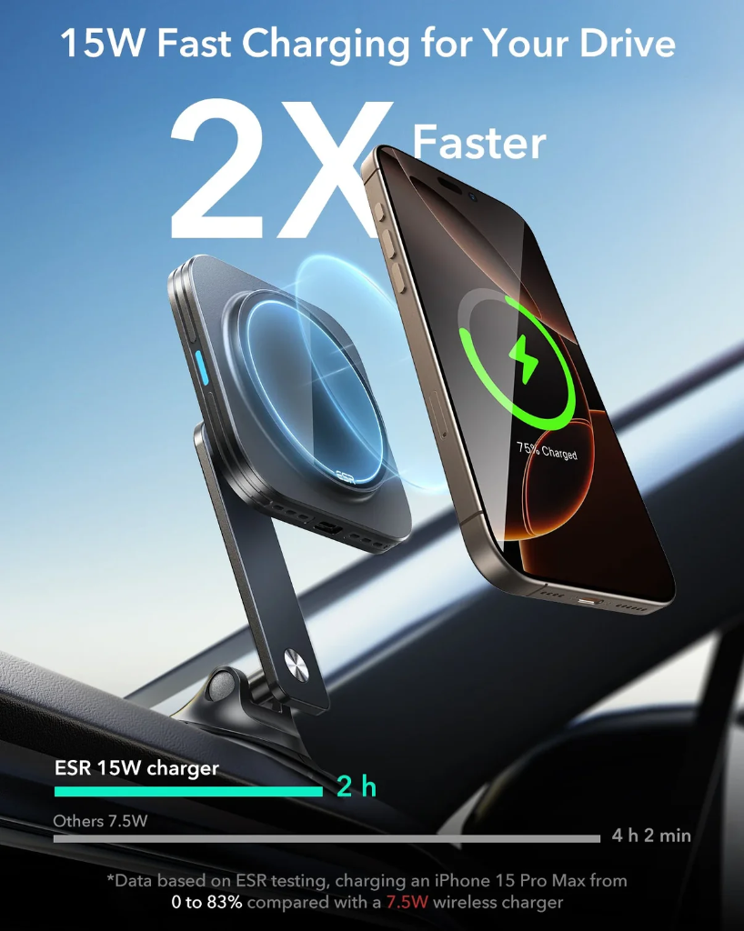 ESR Dashboard Wireless Charger Qi2(Black)