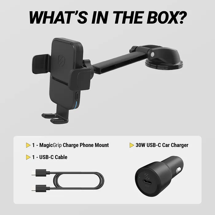 Scosche MagicGrip™ Charge Window/Dash 2-in-1 Auto-Grip Wireless Charging Mount
