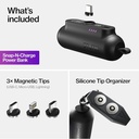 Statik Snap-N-Charge Power Bank Universal USB-C, Lightning & Micro USB Magnetic Tips V3 3200mAh (Black)