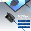 Phone Planet Dual QC Smart Charger USB 24W