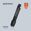 Porodo Professional Gimbal Tripod 171Cm Height (Black)