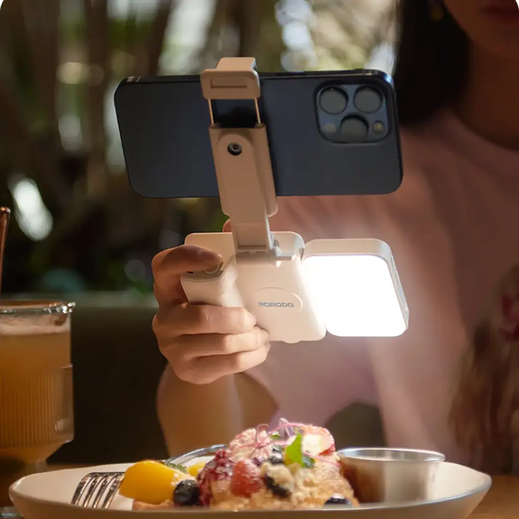 Porodo Lifestyle 3-In-1 Bluetooth Selfie Stick (White)