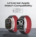 Promate Magnetic Silicone Strap with Metal Loop For Apple Watch 44/49mm (Black) 