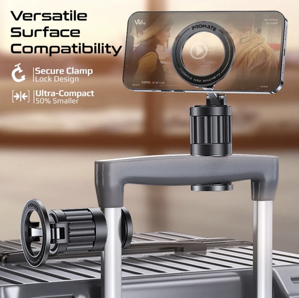 Promate 360° Rotating Magnetic Smartphone Grip-On Mount (Black)