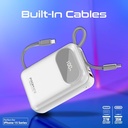 Promate 20W PD Dual USB-C and 22.5W USB-A Ports Power Bank 20000mAh (White) 