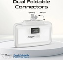 Promate Dual Folding USB-C & Lightning Power Bank 5000mAh (White)