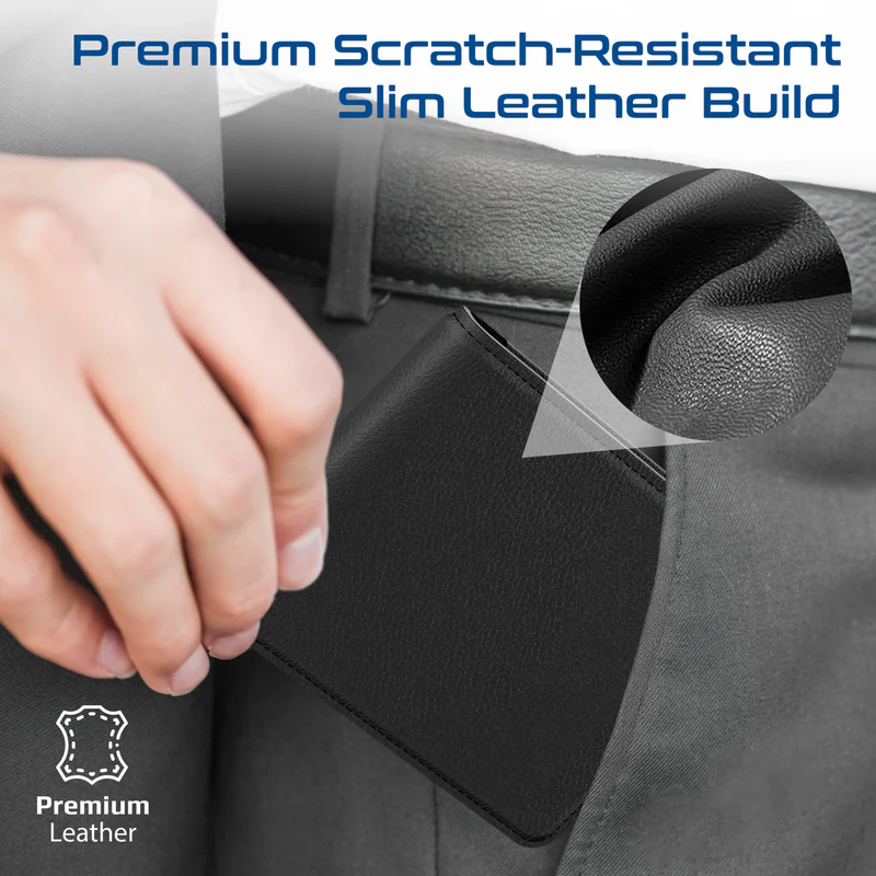 Promate  Slim Leather Wallet with RFID & Smart Tracking  (Black)