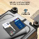 Promate Slim Leather Passport Holder with RFID Protection & Smart Tracking (Black)
