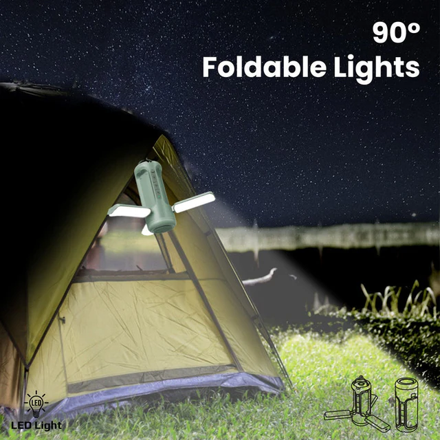 Promate 4-in-1 Multifunctional Camping Kit LED Light, 6000mAh Power Bank, and Bluetooth Speaker (Gray)
