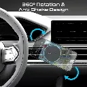 Promate 2-in-1 MagSafe Wireless Car Charger 15W Built-in Wireless Mono ENC Earphone (Black)
