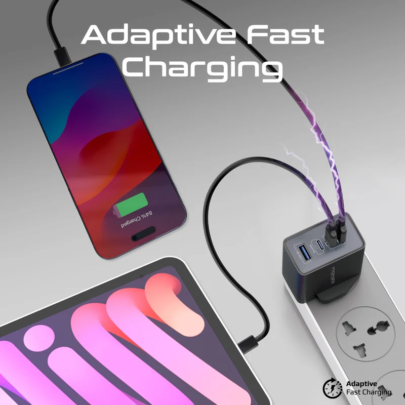 Promate Charging Adapter 67W PD GaNFast™  (Black)