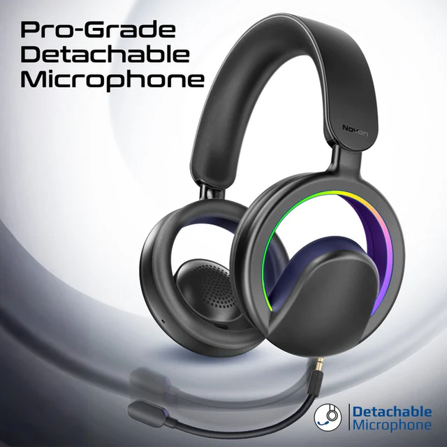 Promate High-Fidelity Open Ear Wireless Over-Ear Headphones with Detachable Mic (Black)