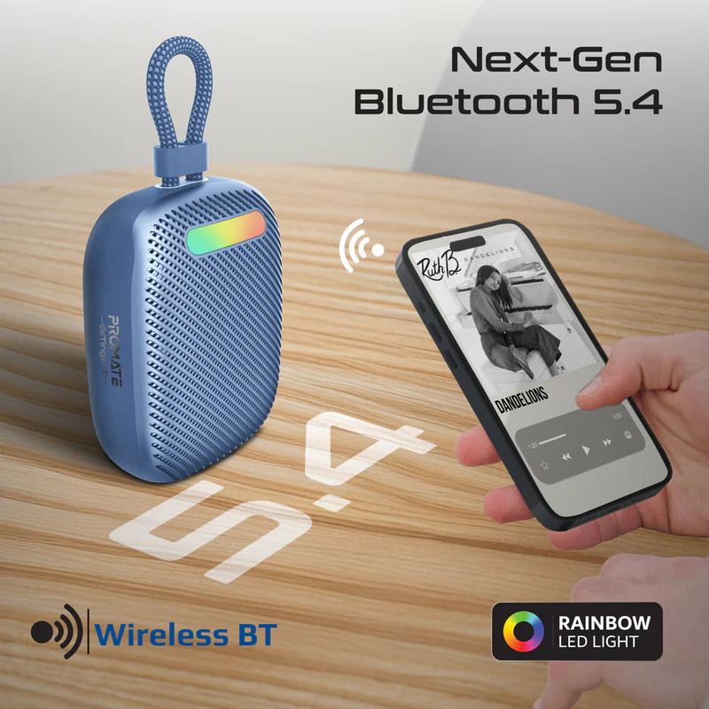 Promate CrystalSound™ 7W High-Definition Wireless Speaker (Blue)