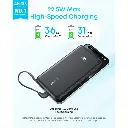 Anker Zolo 22.5W, Built-In USB-C Cable Power Bank 10,000mAh (Black)