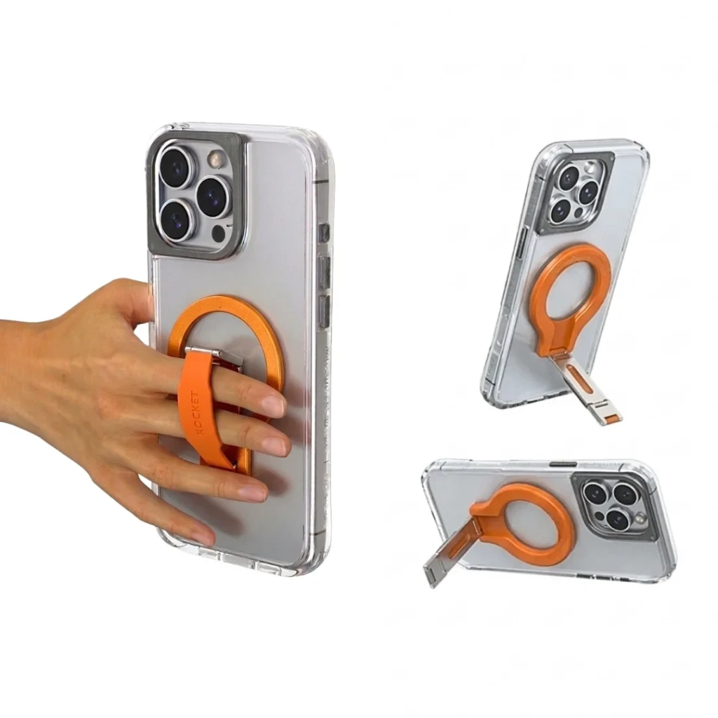 Rocket Phone Grip + Stand Holder (Orang)