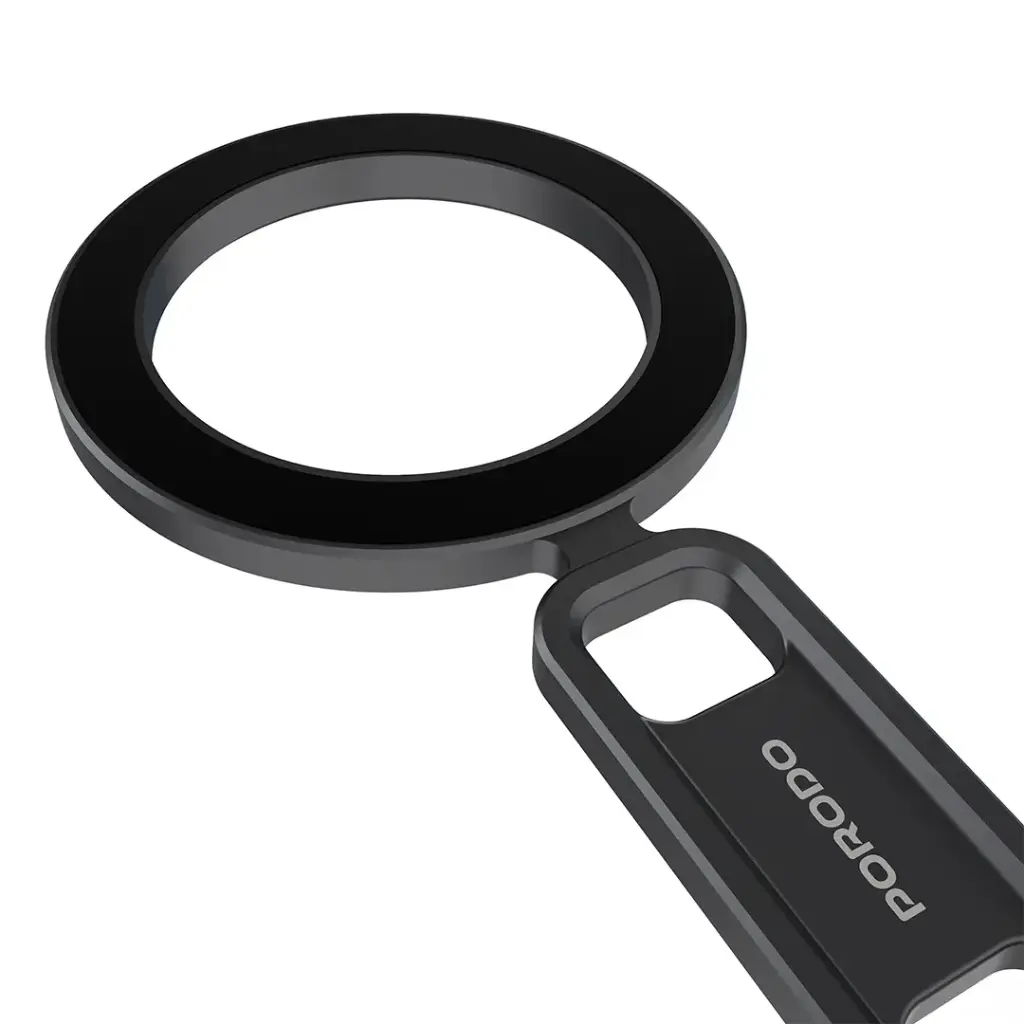 Porodo Holdflex Foldable Phone Holder with Aluminum Magnetic Stand (Black)